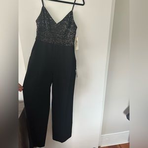 Eliza J Jumpsuit black sequin top